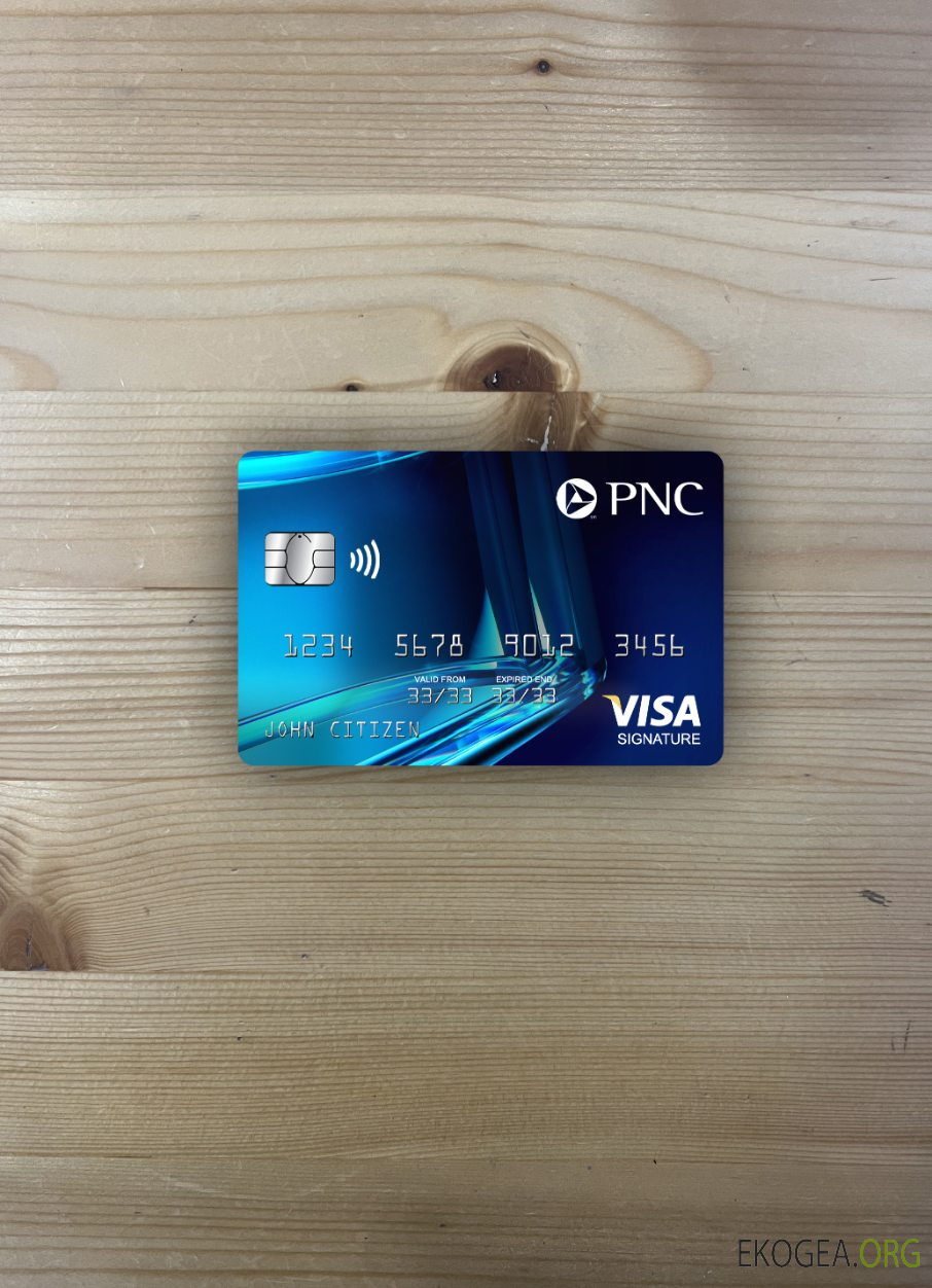 Carte de signature de visa bancaire USA PNC avant photolook
